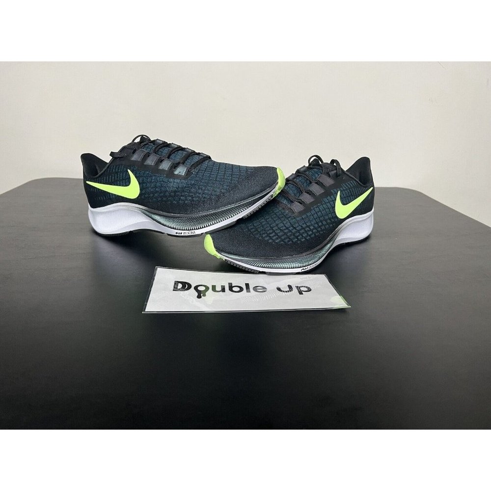 Nike Air Zoom Pegasus 37 BQ9646 001 Men 11.5 Running Black Lime Green White